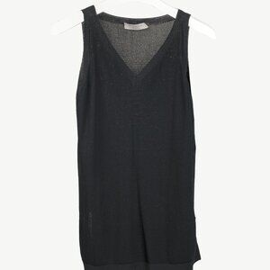 D. Exterior Black Viscose-Knitted Tank Top